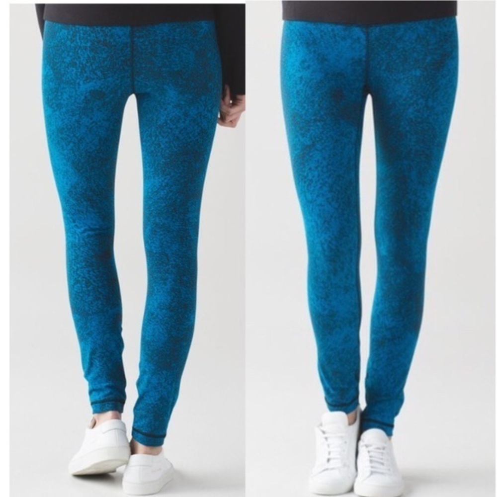 Lululemon Hi Times Pant Jacquard Shock Blue Blk 4